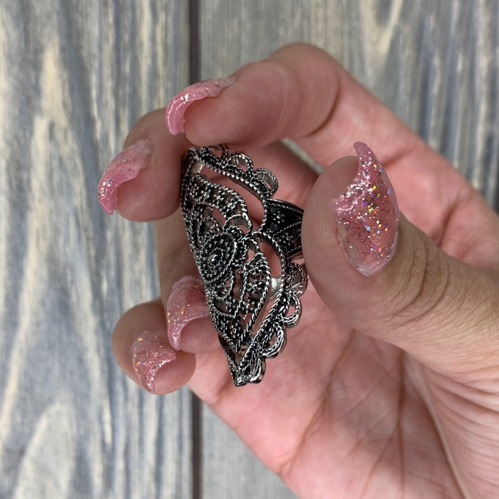 Half cover silver ring